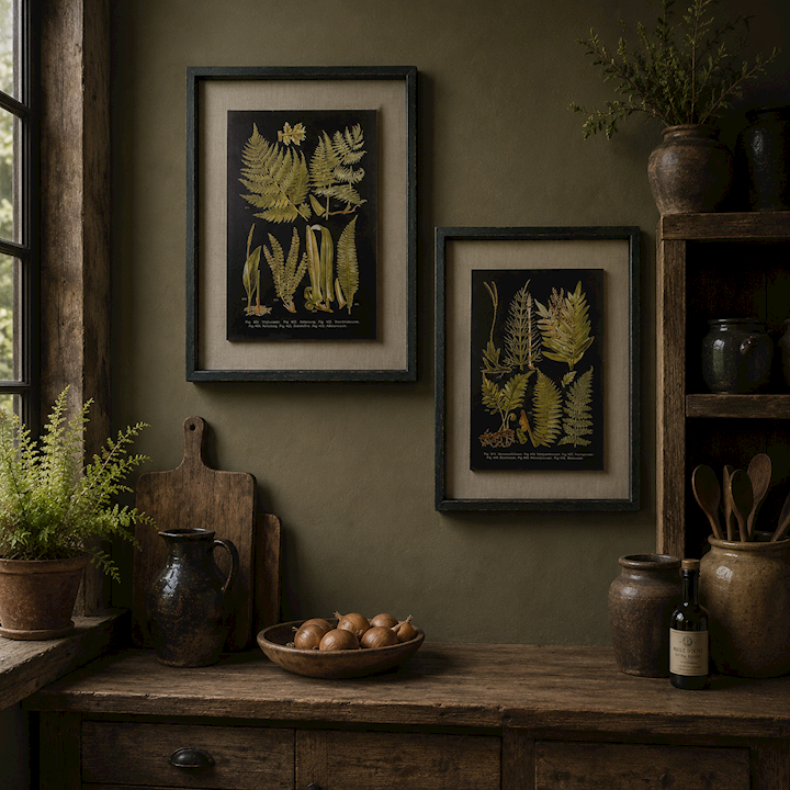FRAMED LEAVES 40x56cm
